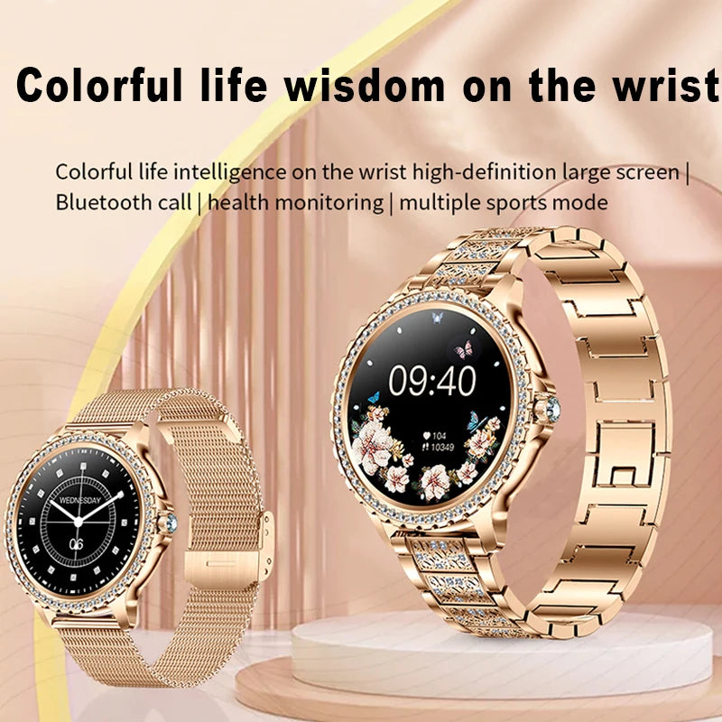 ChiBear Fashion Women Smart Watch True Blood Oxygen 1.32Inch 360*360 HD Screen Diamond Bracelet Bluetooth Call Smartwatch Ladies